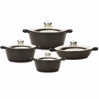 سرویس پخت و پز 8پارچه زرساب مدل گریپ RP-7610رنگ نوک مدادی